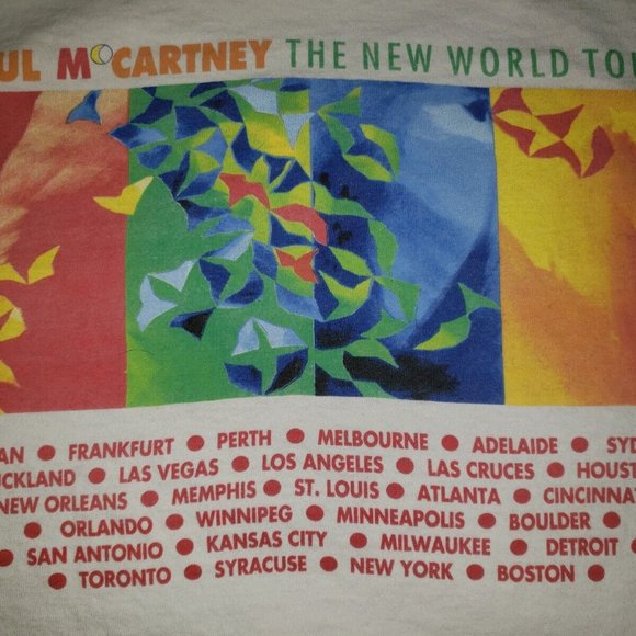 Vintage Paul McCartney New World Tour Concert T Shirt 1993 Size Large - Picture 7 of 8